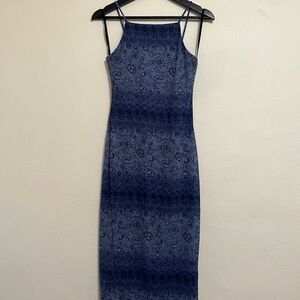 Navy Floral Midi Dress